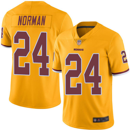 Washington Redskins Limited Gold Youth Josh Norman Jersey NFL Football #24 Rush Vapor Untouchable->youth nfl jersey->Youth Jersey